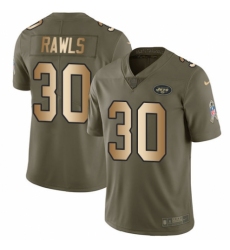 Youth Nike New York Jets #30 Thomas Rawls Limited Olive Gold 2017 Salute to Service NFL Jersey