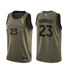 Youth Toronto Raptors #23 Fred VanVleet Swingman Green Salute to Service 2019 Basketball Finals Champions Jersey