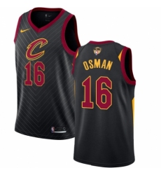 Men's Nike Cleveland Cavaliers #16 Cedi Osman Authentic Black 2018 NBA Finals Bound NBA Jersey Statement Edition