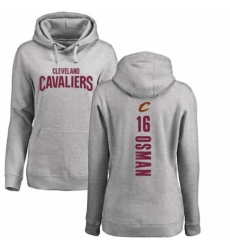 NBA Women's Nike Cleveland Cavaliers #16 Cedi Osman Ash Backer Pullover Hoodie