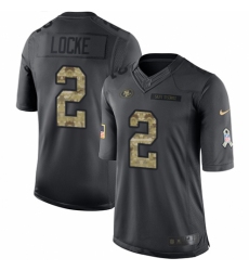 Youth Nike San Francisco 49ers #2 Jeff Locke Limited Black 2016 Salute to Service NFL Jersey