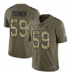 Men's Nike San Francisco 49ers #59 Korey Toomer Limited Olive/Camo 2017 Salute to Service NFL Jersey