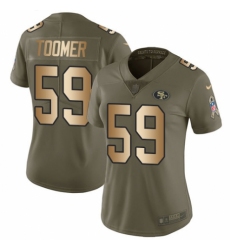 Women's Nike San Francisco 49ers #59 Korey Toomer Limited Olive/Gold 2017 Salute to Service NFL Jersey