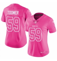 Women's Nike San Francisco 49ers #59 Korey Toomer Limited Pink Rush Fashion NFL Jersey
