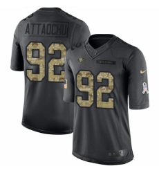 Men's Nike San Francisco 49ers #92 Jeremiah Attaochu Limited Black 2016 Salute to Service NFL Jersey