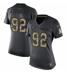 Women's Nike San Francisco 49ers #92 Jeremiah Attaochu Limited Black 2016 Salute to Service NFL Jersey