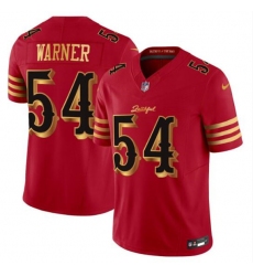 Men's San Francisco 49ers #54 Fred Warner Red Gold 2025 F.U.S.E. “Rivalries” Vapor Limited Football Stitched Jersey