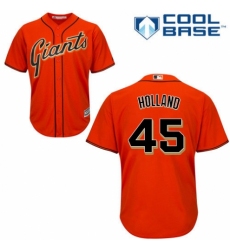 Men's Majestic San Francisco Giants #45 Derek Holland Replica Orange Alternate Cool Base MLB Jersey