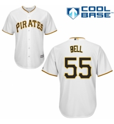 Youth Majestic Pittsburgh Pirates #55 Josh Bell Replica White Home Cool Base MLB Jersey
