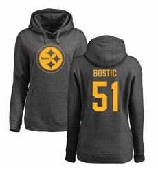 Women's Nike Pittsburgh Steelers #51 Jon Bostic Ash One Color Pullover Hoodie