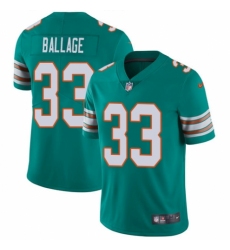 Youth Nike Miami Dolphins #33 Kalen Ballage Aqua Green Alternate Vapor Untouchable Limited Player NFL Jersey