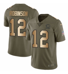Men's Nike Chicago Bears #12 Allen Robinson Limited Olive/Gold 2017 Salute to Service NFL Jersey