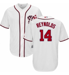 Youth Majestic Washington Nationals #14 Mark Reynolds Replica White Home Cool Base MLB Jersey