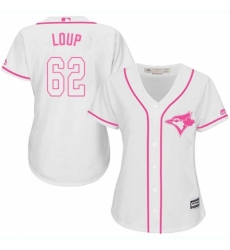 Women's Majestic Toronto Blue Jays #62 Aaron Loup Authentic White Fashion Cool Base MLB Jersey