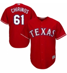 Youth Majestic Texas Rangers #61 Robinson Chirinos Authentic Red Alternate Cool Base MLB Jersey