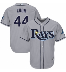 Men's Majestic Tampa Bay Rays #44 C. J. Cron Replica Grey Road Cool Base MLB Jersey