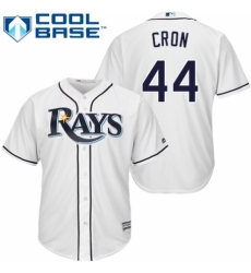 Youth Majestic Tampa Bay Rays #44 C. J. Cron Replica White Home Cool Base MLB Jersey