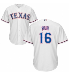 Youth Majestic Texas Rangers #16 Ryan Rua Authentic White Home Cool Base MLB Jersey