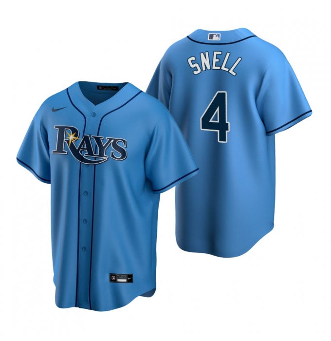 Men's Nike Tampa Bay Rays #4 Blake Snell Light Blue Alternate Stitched Baseball Jersey