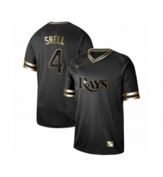 Men's Tampa Bay Rays #4 Blake Snell Authentic Black Gold Fashion Baseball Jersey