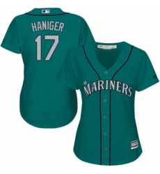 Women's Majestic Seattle Mariners #17 Mitch Haniger Replica Teal Green Alternate Cool Base MLB Jersey