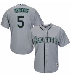 Men's Majestic Seattle Mariners #5 Guillermo Heredia Replica Grey Road Cool Base MLB Jersey