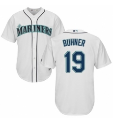 Men's Majestic Seattle Mariners #19 Jay Buhner Replica White Home Cool Base MLB Jersey