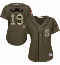 Women's Majestic Seattle Mariners #19 Jay Buhner Authentic Green Salute to Service MLB Jersey