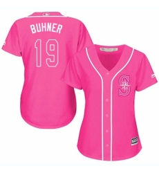 Women's Majestic Seattle Mariners #19 Jay Buhner Replica Pink Fashion Cool Base MLB Jersey