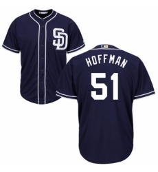 Youth Majestic San Diego Padres #51 Trevor Hoffman Replica Navy Blue Alternate 1 Cool Base MLB Jersey