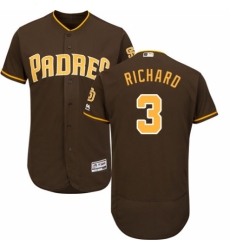 Men's Majestic San Diego Padres #3 Clayton Richard Brown Alternate Flex Base Authentic Collection MLB Jersey