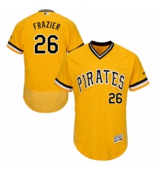 Men's Majestic Pittsburgh Pirates #26 Adam Frazier Gold Alternate Flex Base Authentic Collection MLB Jersey