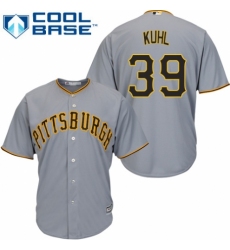 Men's Majestic Pittsburgh Pirates #39 Chad Kuhl Replica Grey Road Cool Base MLB Jersey