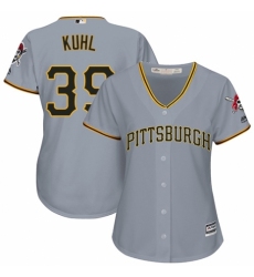 Women's Majestic Pittsburgh Pirates #39 Chad Kuhl Authentic Grey Road Cool Base MLB Jersey