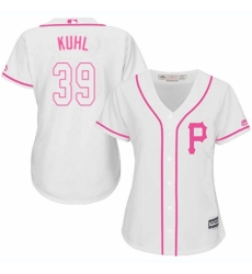 Women's Majestic Pittsburgh Pirates #39 Chad Kuhl Authentic White Fashion Cool Base MLB Jersey