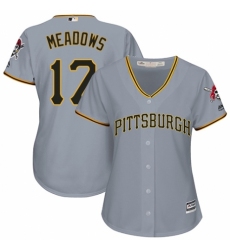 Women's Majestic Pittsburgh Pirates #17 Austin Meadows Replica Grey Road Cool Base MLB Jersey