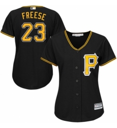 Women's Majestic Pittsburgh Pirates #23 David Freese Replica Black Alternate Cool Base MLB Jersey