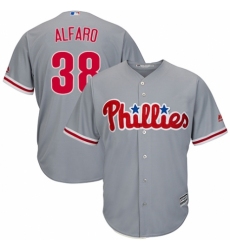 Youth Majestic Philadelphia Phillies #38 Jorge Alfaro Replica Grey Road Cool Base MLB Jersey