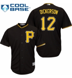 Youth Majestic Pittsburgh Pirates #12 Corey Dickerson Replica Black Alternate Cool Base MLB Jersey