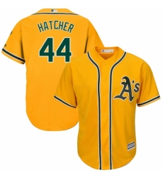 Men's Majestic Oakland Athletics #44 Chris Hatcher Replica Gold Alternate 2 Cool Base MLB Jersey
