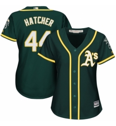 Women's Majestic Oakland Athletics #44 Chris Hatcher Authentic Green Alternate 1 Cool Base MLB Jersey