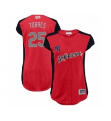Women's New York Yankees #25 Gleyber Torres Authentic Red American League 2019 Baseball All-Star Jersey