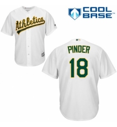 Men's Majestic Oakland Athletics #18 Chad Pinder Replica White Home Cool Base MLB Jersey