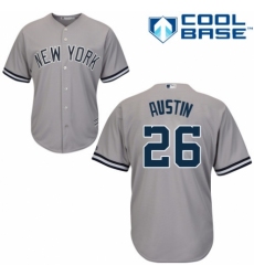 Youth Majestic New York Yankees #26 Tyler Austin Authentic Grey Road MLB Jersey
