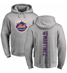MLB Nike New York Mets #45 Pedro Martinez Ash Backer Pullover Hoodie