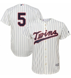 Men's Majestic Minnesota Twins #5 Eduardo Escobar Replica Cream Alternate Cool Base MLB Jersey