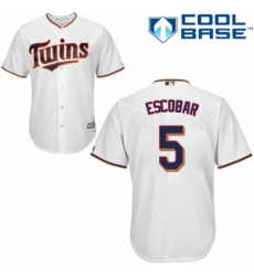 Men's Majestic Minnesota Twins #5 Eduardo Escobar Replica White Home Cool Base MLB Jersey