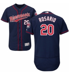 Men's Majestic Minnesota Twins #20 Eddie Rosario Authentic Navy Blue Alternate Flex Base Authentic Collection MLB Jersey