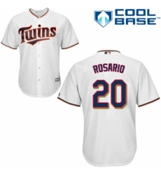 Men's Majestic Minnesota Twins #20 Eddie Rosario Replica White Home Cool Base MLB Jersey
