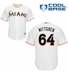 Men's Majestic Miami Marlins #64 Nick Wittgren Replica White Home Cool Base MLB Jersey